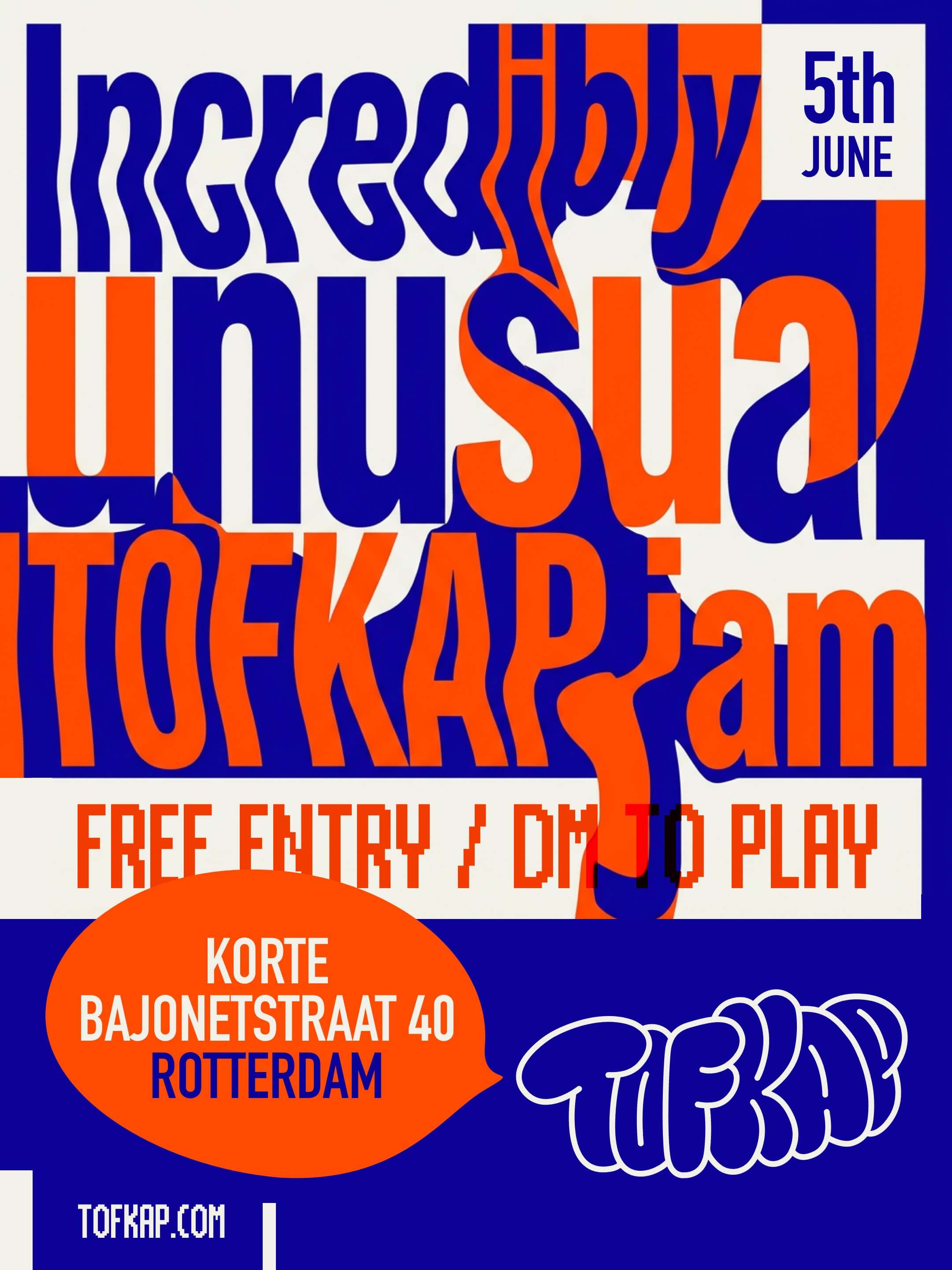 Incredibly unusual TOFKAP jam poster